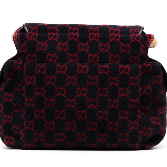 SALE‼️🔥Gucci wool diaper bag navy/red hard find LIMITED